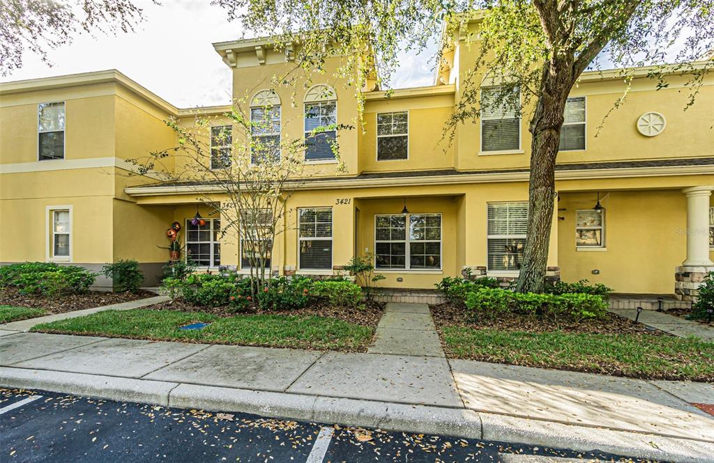 front view of a brick house