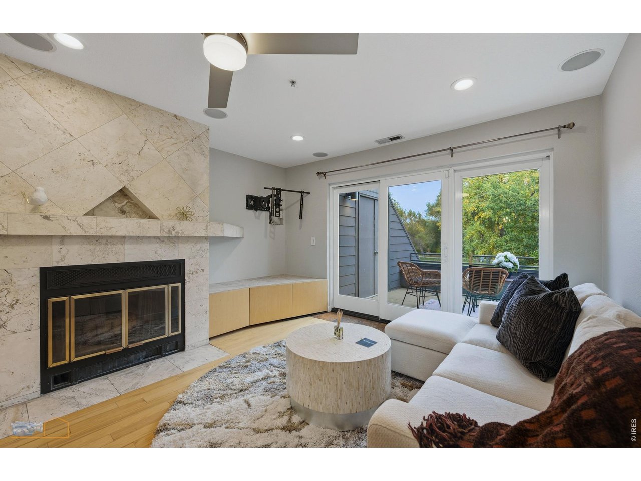 854 Walnut Street, Unit D Boulder, CO 80302 - Photo 9 of 40 Living Room Fireplace