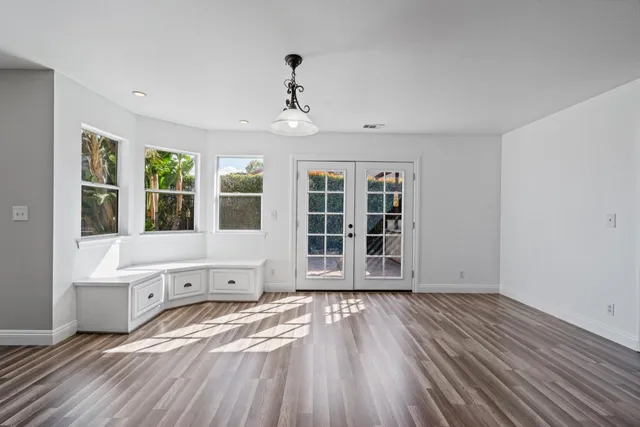 a living room with a fireplace