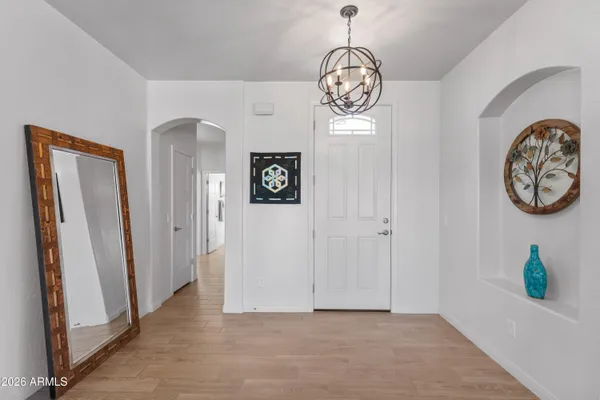 a view of a hallway with elevator