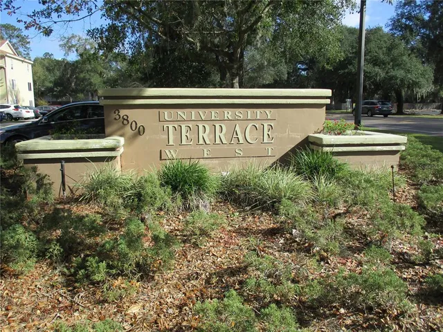 a view of a garden with a bench