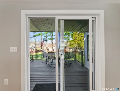 a view of outdoor space dining space and deck