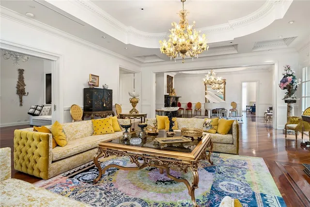 a view of a dining room with furniture and window