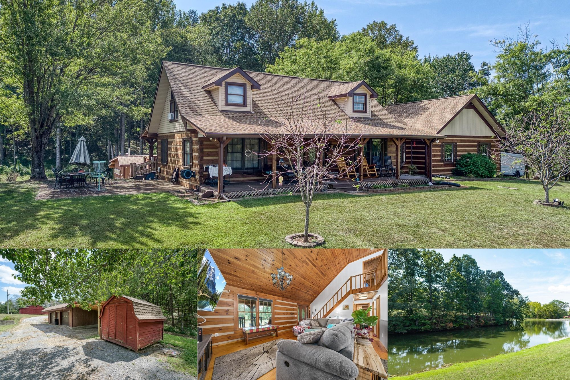 a view of a house with garden and a sitting area