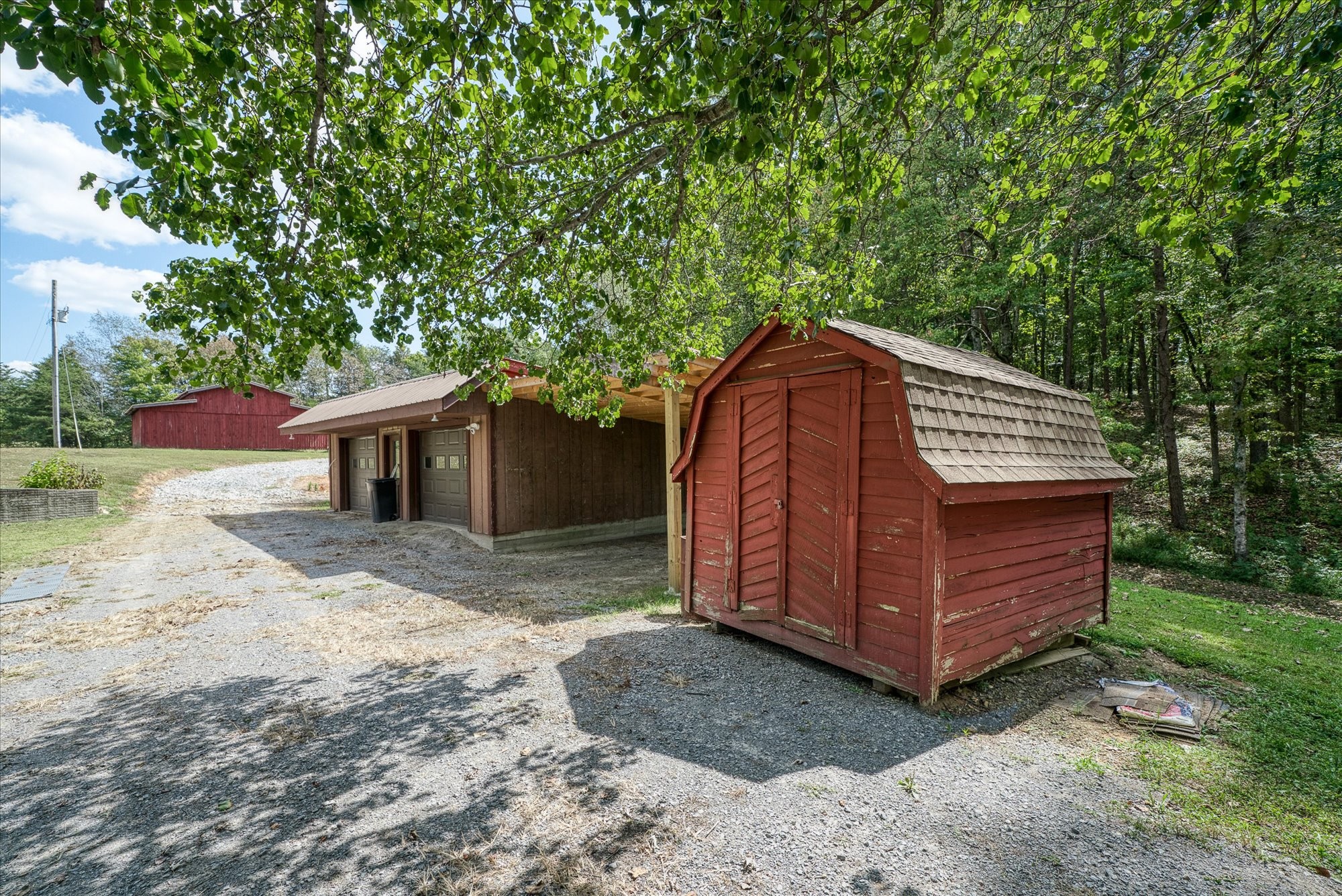 385 Paul Reecer Road Moss, TN 38575 - Photo 21 of 75 a view of a backyard with a large tree and wooden fence