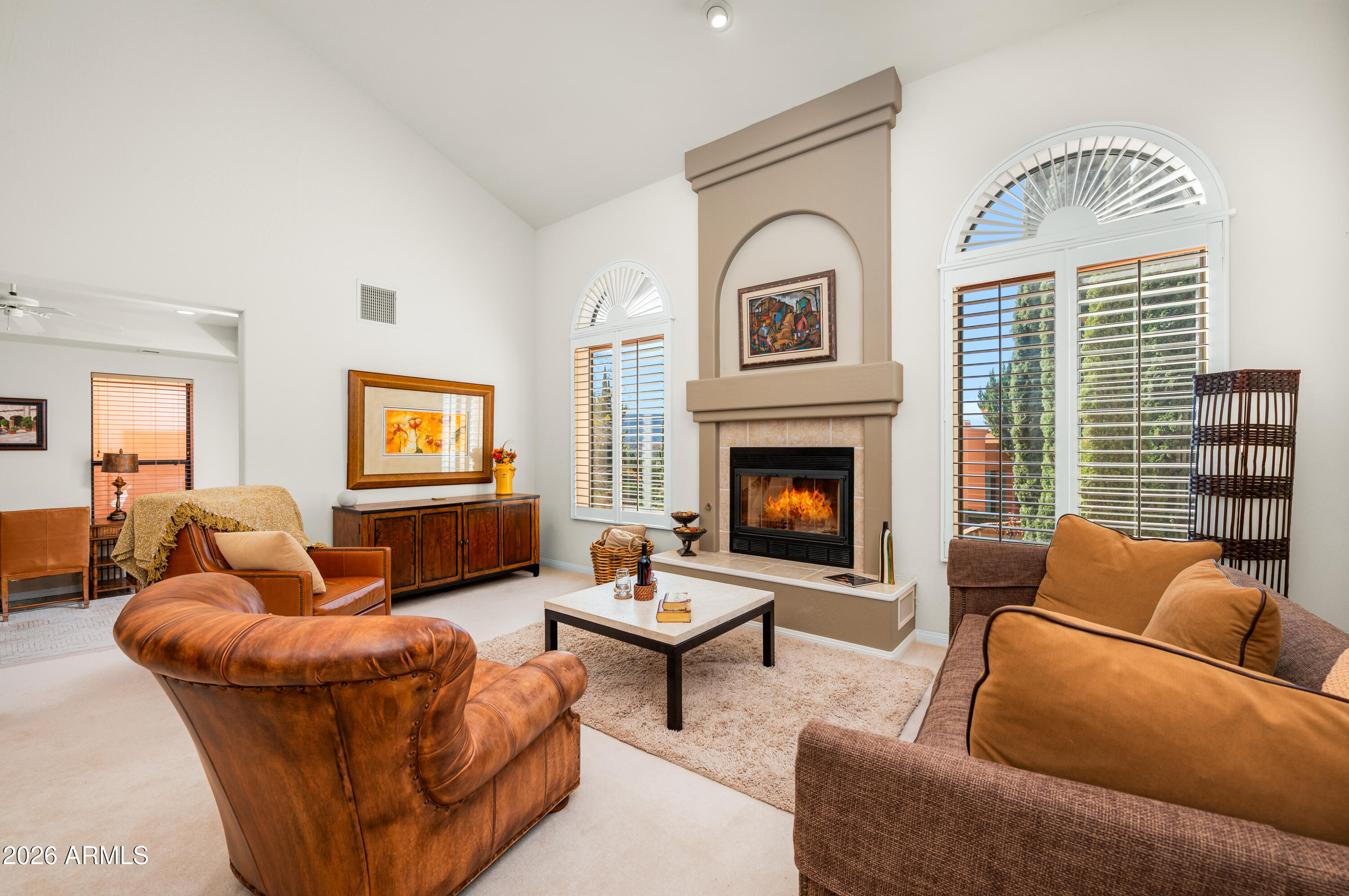 49 Rim Trail Circle Sedona, AZ 86351 - Photo 3 of 41 Living Room And Fireplace