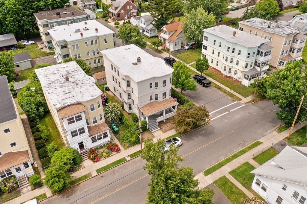 40 Orchard Street Chicopee, MA 01013 - Photo 10 of 34 an aerial view of a city with lots of residential buildings