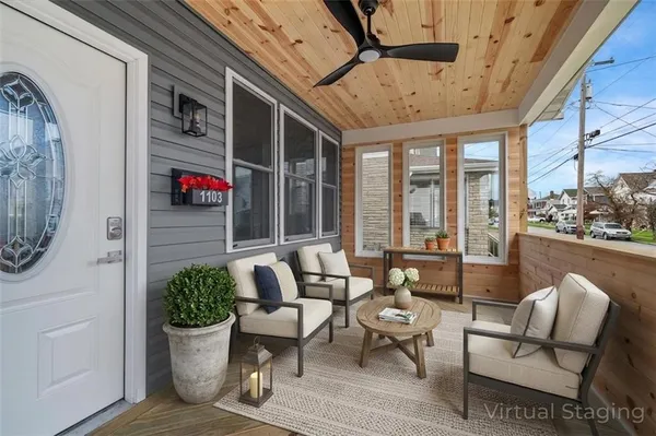 a outdoor space with furniture