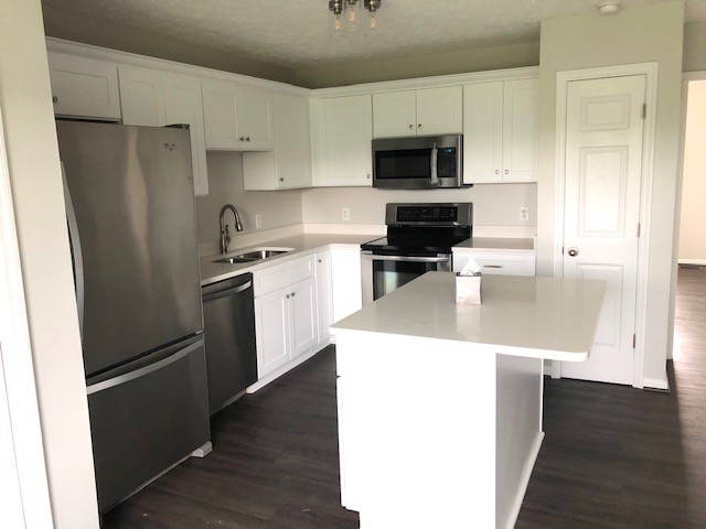 869 Chicken Road Lebanon, TN 37090 - Photo 5 of 8 a kitchen with a sink a microwave a refrigerator and cabinets