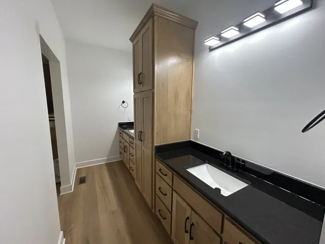 a view of a hallway with entryway