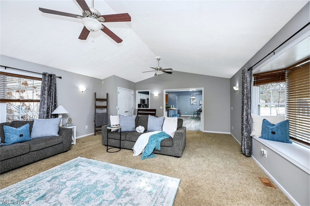 3880 Selnik Road Kent, OH 44240 - Photo 15 of 46 *HELLO GORGEOUS! LARGE ADDITION OF VAULTED CEILING FAMILY ROOM W/DUAL FANS & LIGHTS WITH REMOTES, BAY WINDOW, ARCHED WINDOWS & CLOSET ~