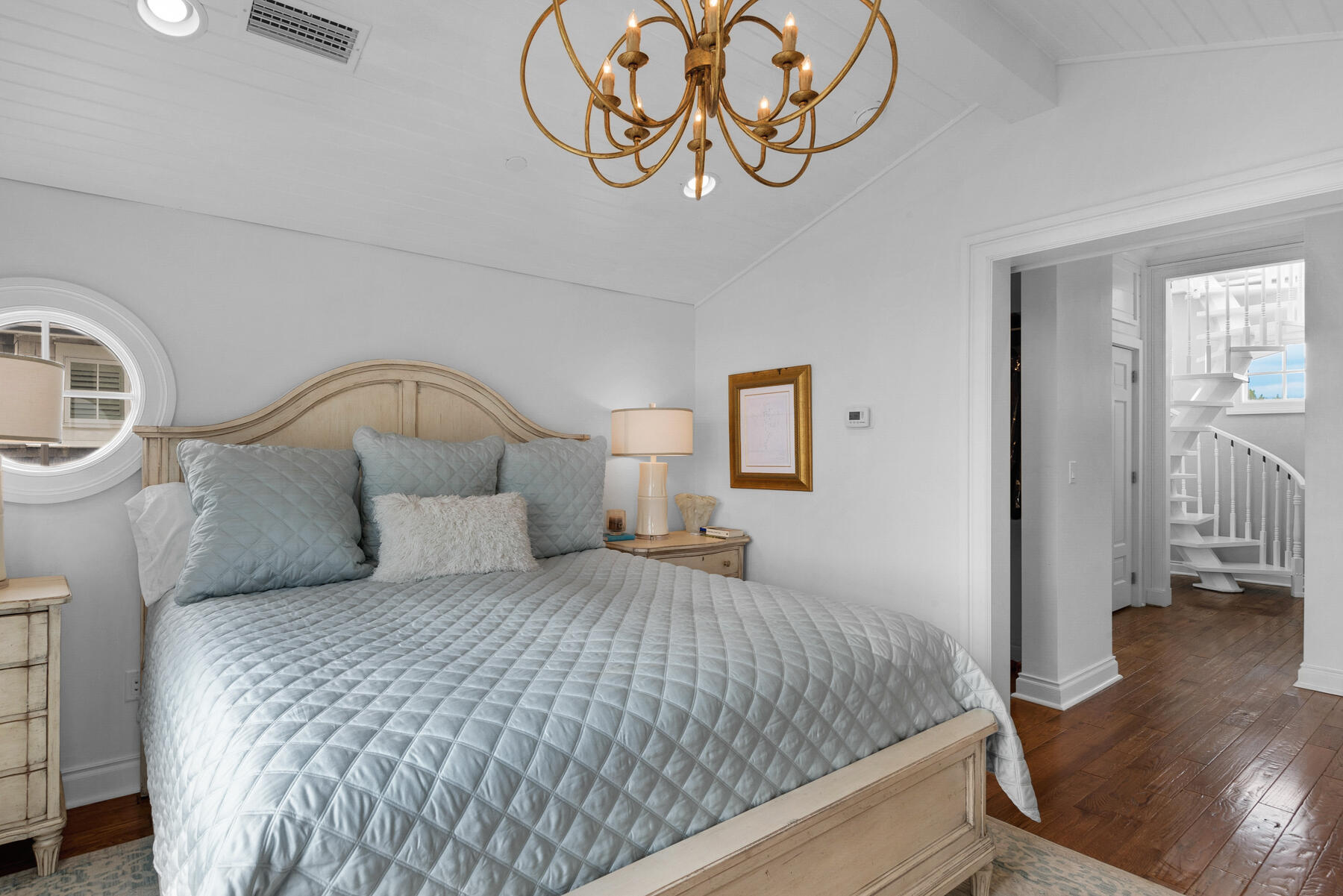 44 Bridge Water Ln Inlet Beach Inlet Beach, FL 32461 - Photo 61 of 83 a bedroom with a large bed and a painting on the wall