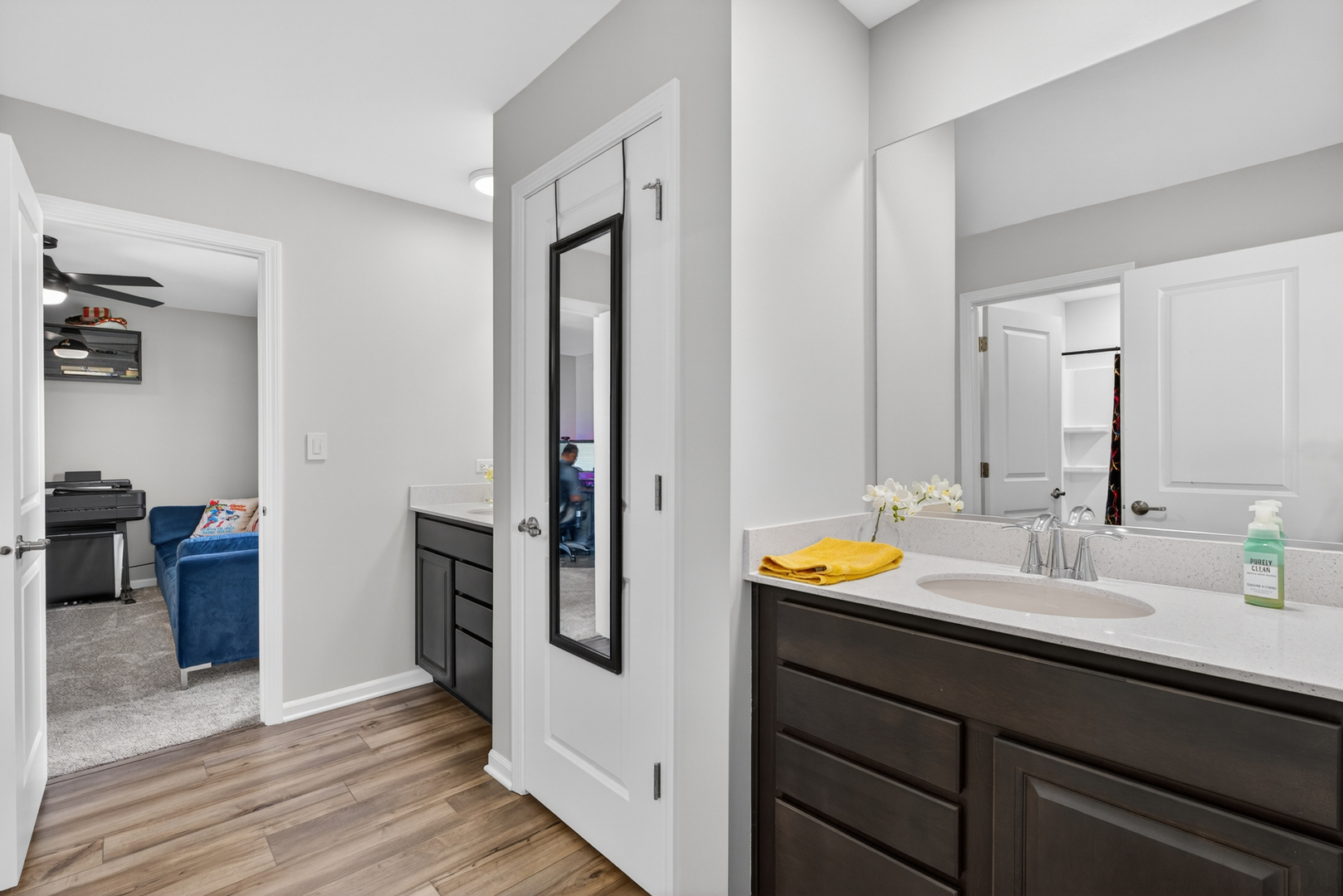 16230 Lake View Road Plainfield, IL 60586 - Photo 42 of 62 a bathroom with a sink double vanity and a mirror