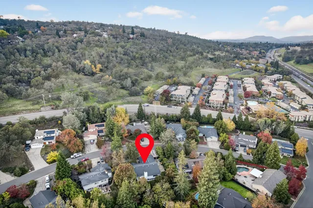 an aerial view of a houses