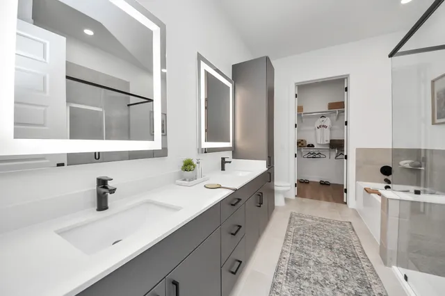 a living room with furniture