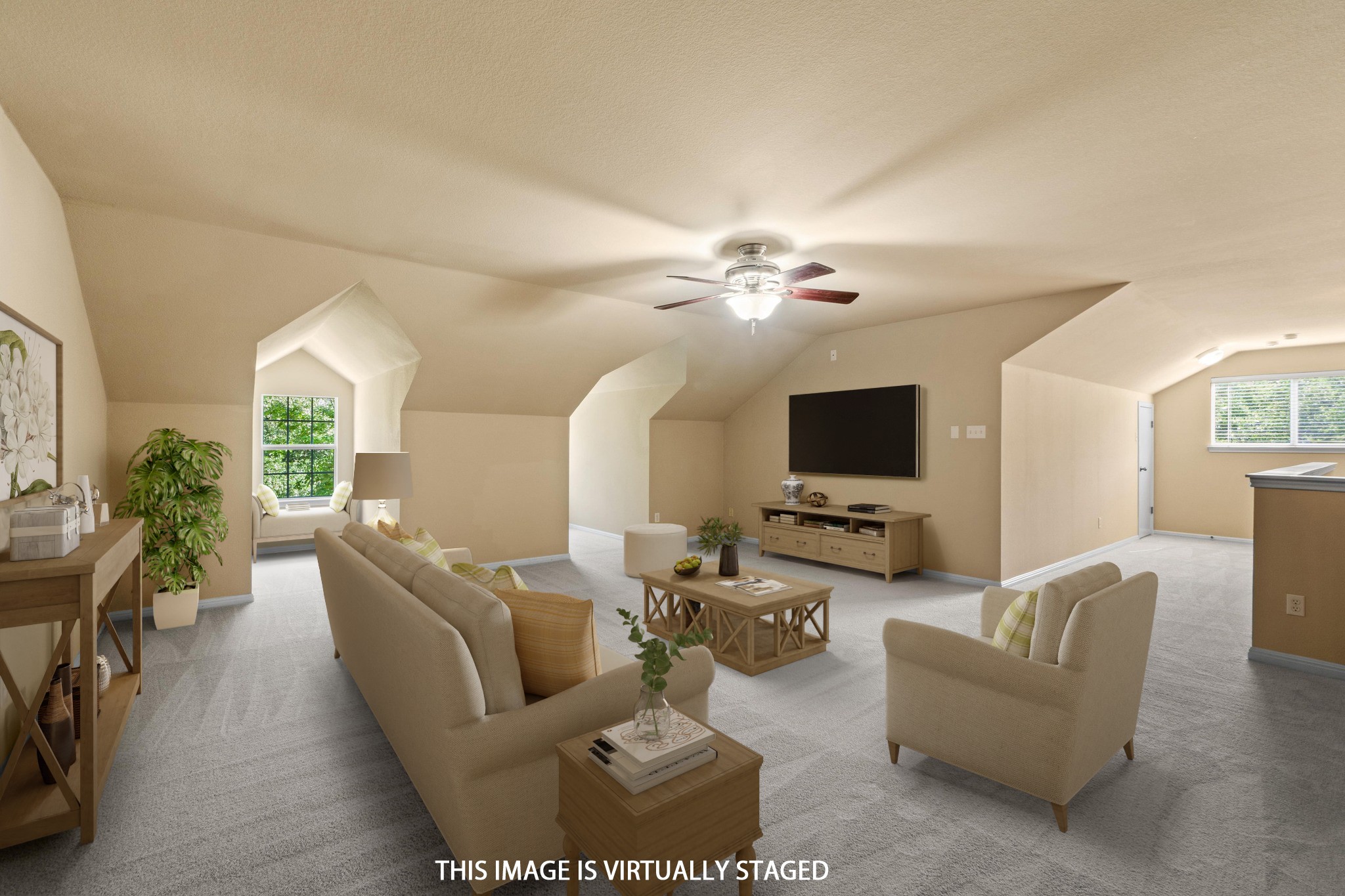 135 Tumbleweed Trail North Austin, TX 78733 - Photo 18 of 39 The upstairs game room is quite large and has architectural appeal.