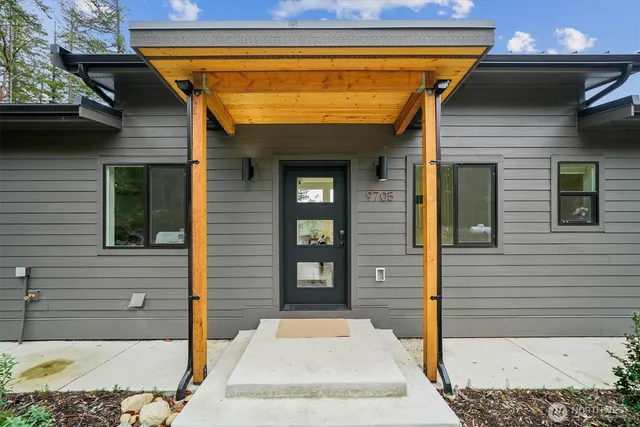 a view of a door of the house