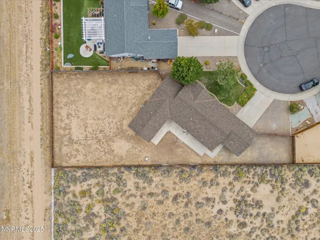 an aerial view of a house