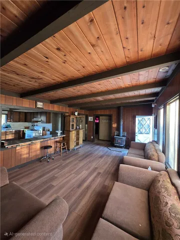 a room with furniture and air hockey table