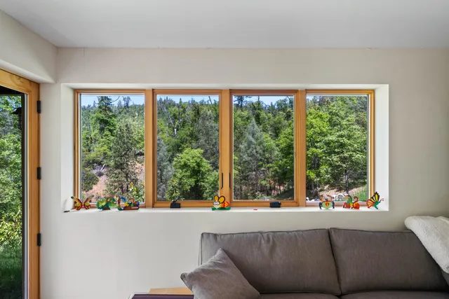 a backyard of a house with lots of green space