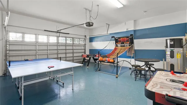 a room with table and chairs