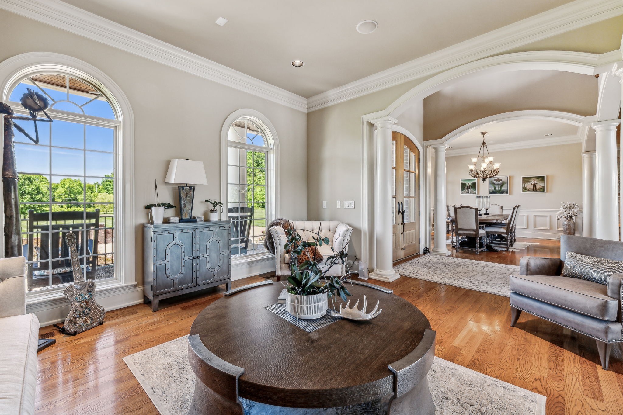 6035 River Trace Nashville, TN 37218 - Photo 8 of 68 a view of a dining room with furniture a livingroom and chandelier