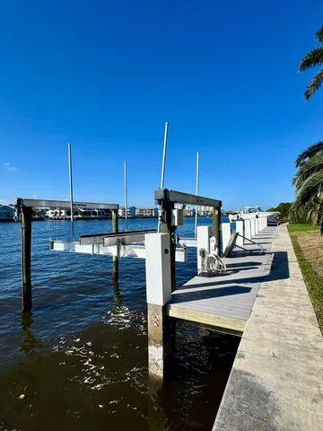 a view of a lake with a outdoor space