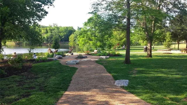 a view of park with trees