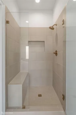 a bathroom with a shower