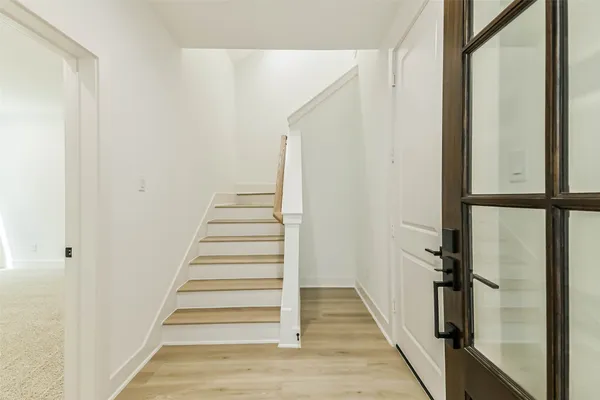 a view of wooden door