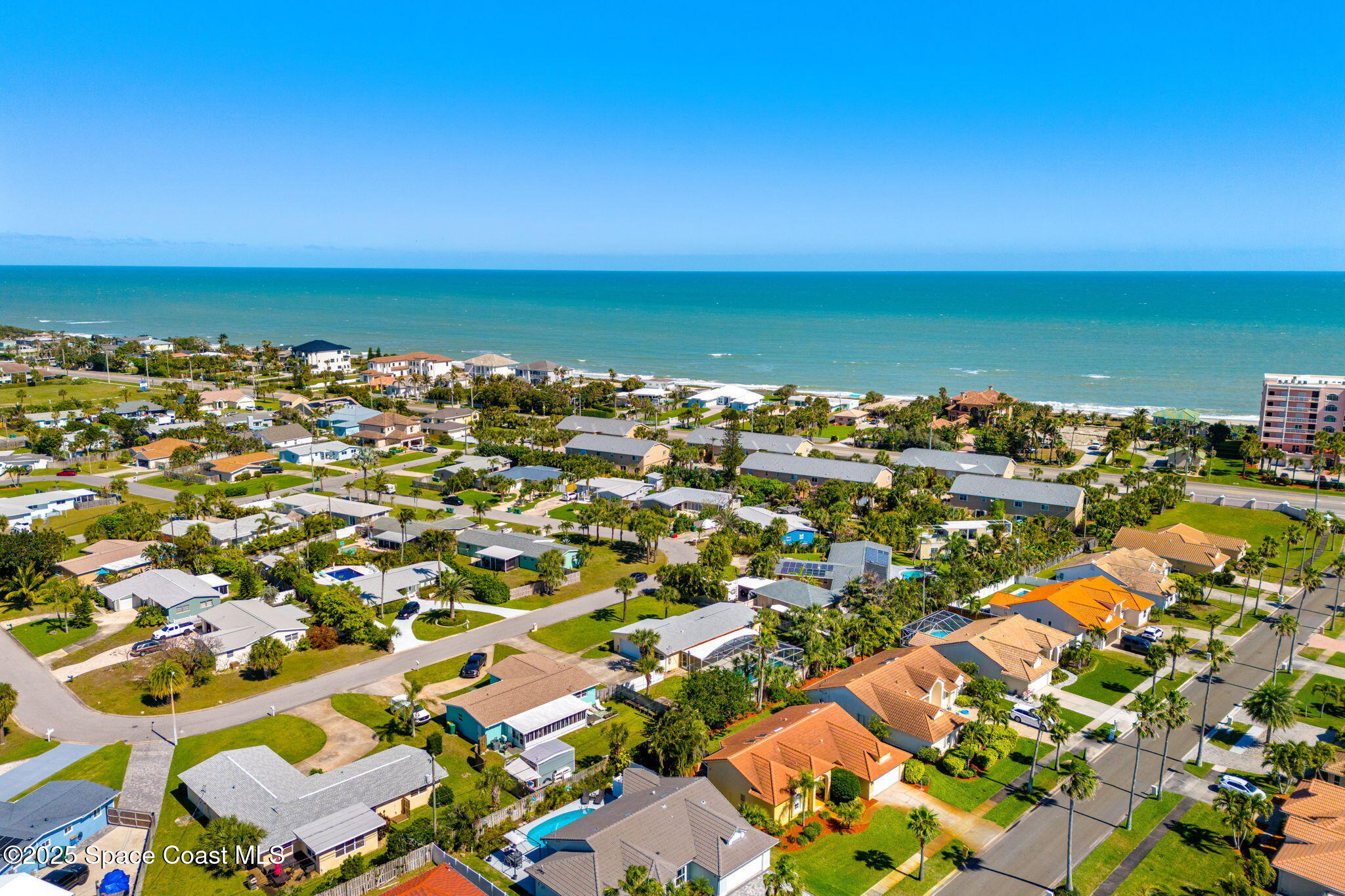 141 Diane Circle Indialantic, FL 32903 - Photo 34 of 36 an aerial view of ocean and residential houses with outdoor space