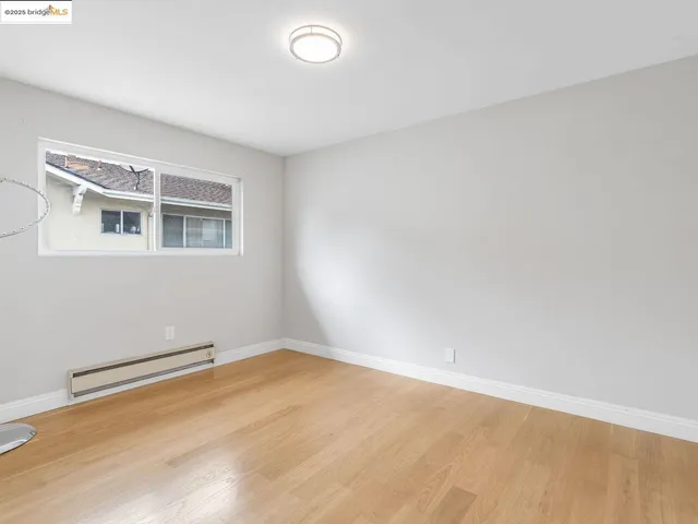 an empty room with a workbench