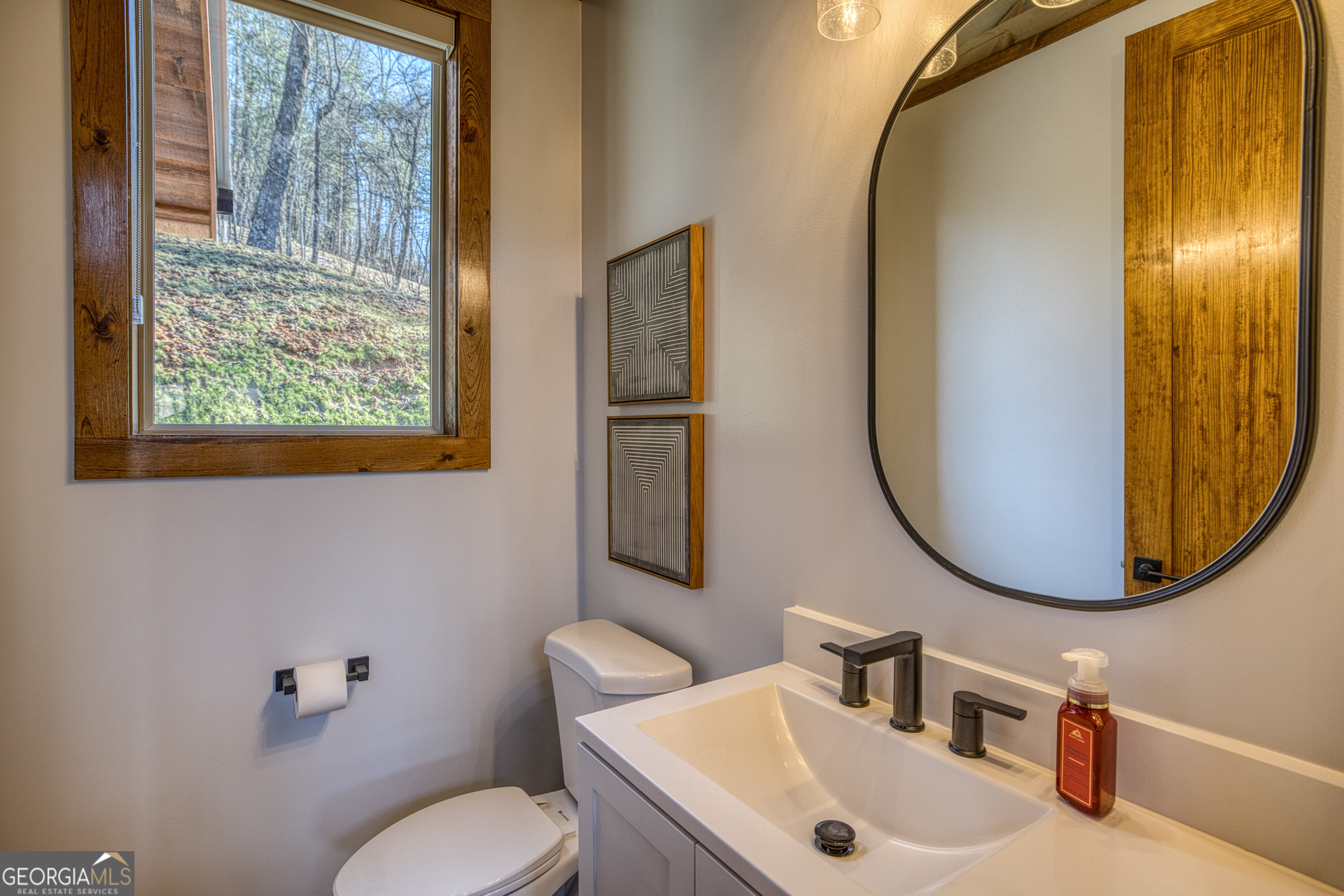 1160 Mangum's Trail Blue Ridge, GA 30513 - Photo 14 of 75 a bathroom with a sink and a mirror