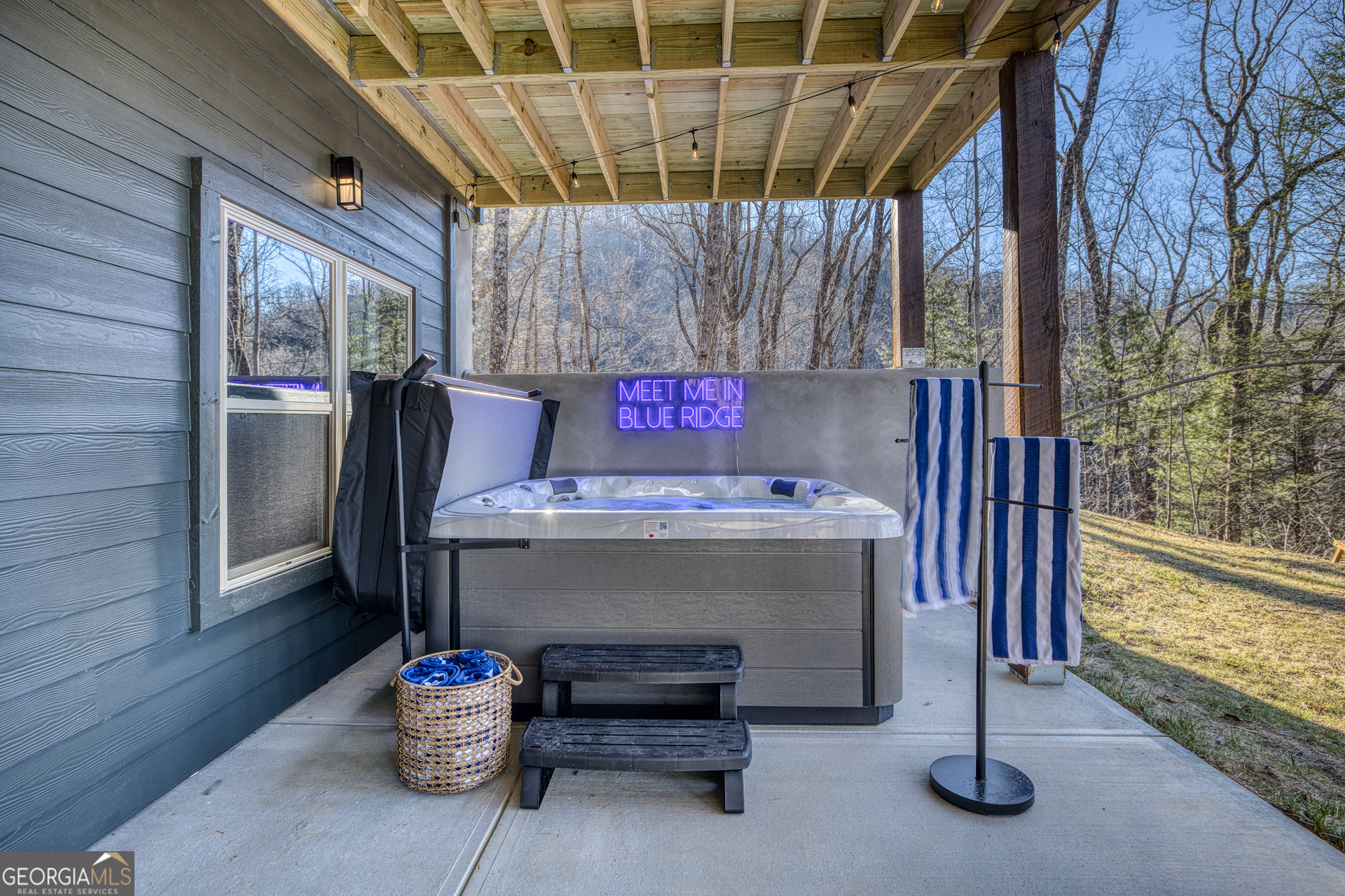 1160 Mangum's Trail Blue Ridge, GA 30513 - Photo 63 of 75 a view of outdoor space with wooden floor and iron stairs