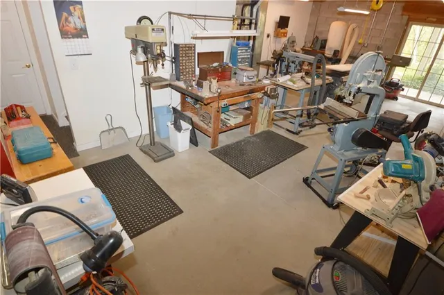 a room with musical instruments