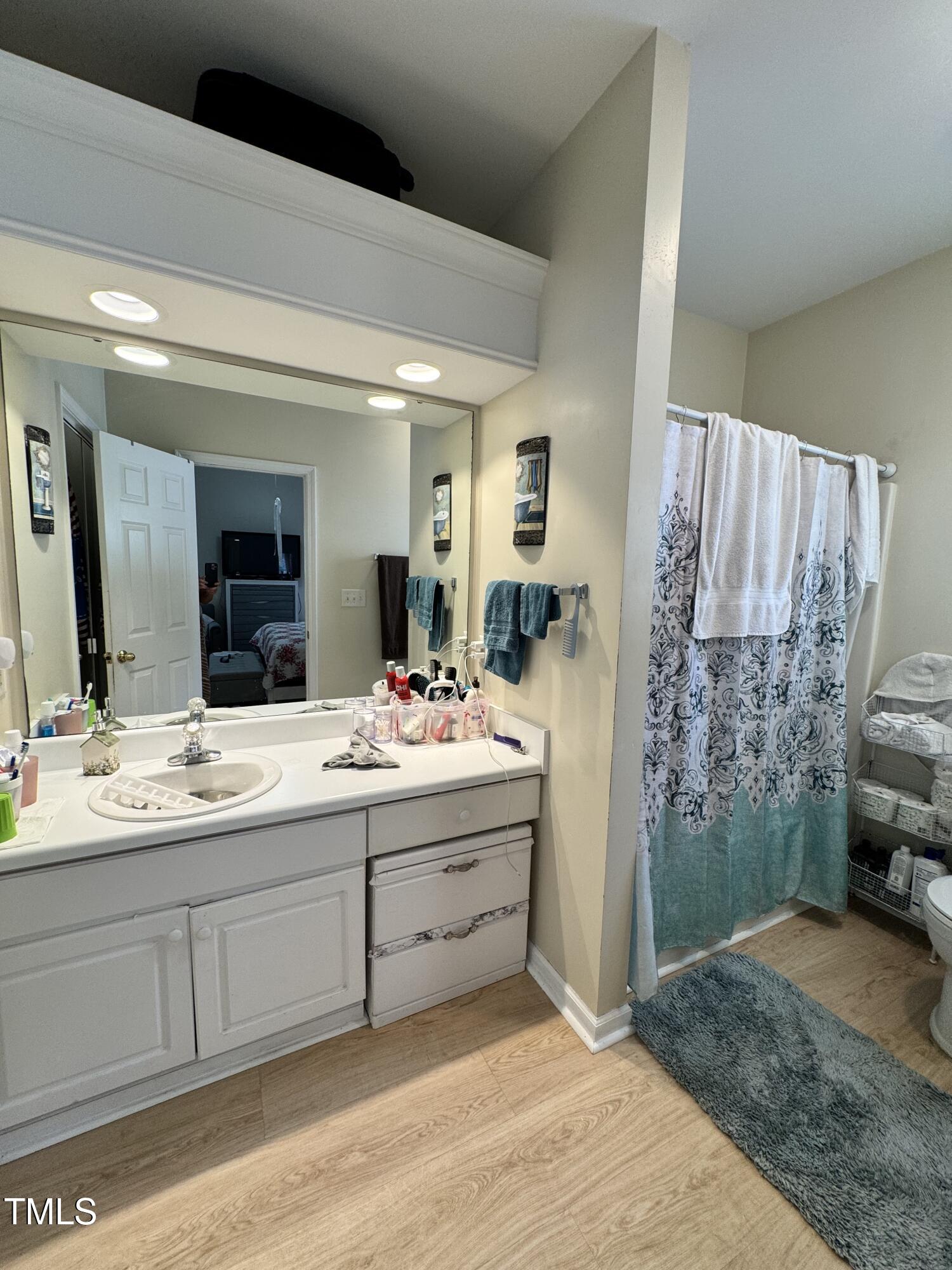 2704 Hope Diamond Court Raleigh, NC 27610 - Photo 8 of 12 a bathroom with a sink and a mirror