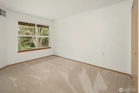 an empty room with a window