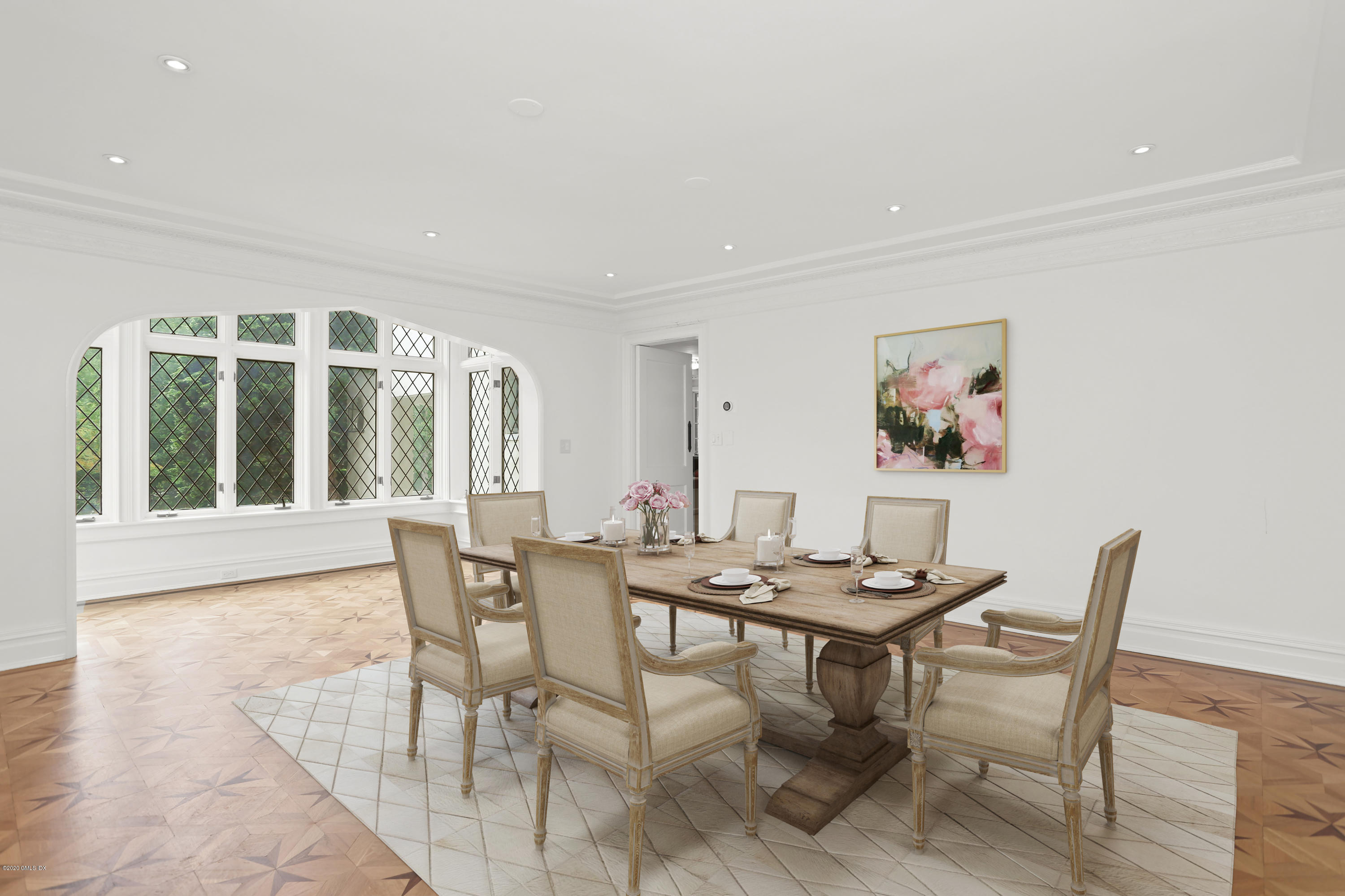 558 Lake Avenue Greenwich, CT 06830 - Photo 7 of 28 a dinning room with furniture and wooden floor