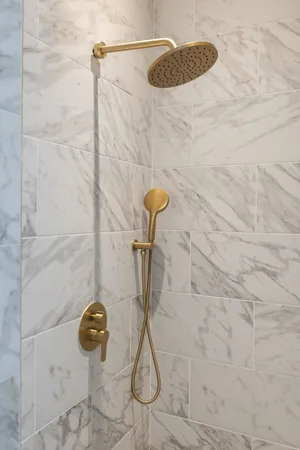 a bathroom with a shower