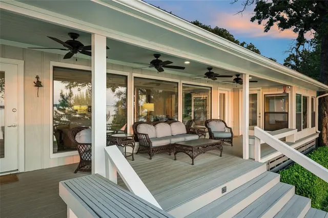 a view of living room and patio furniture