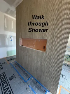 a view of a bathroom with a shower
