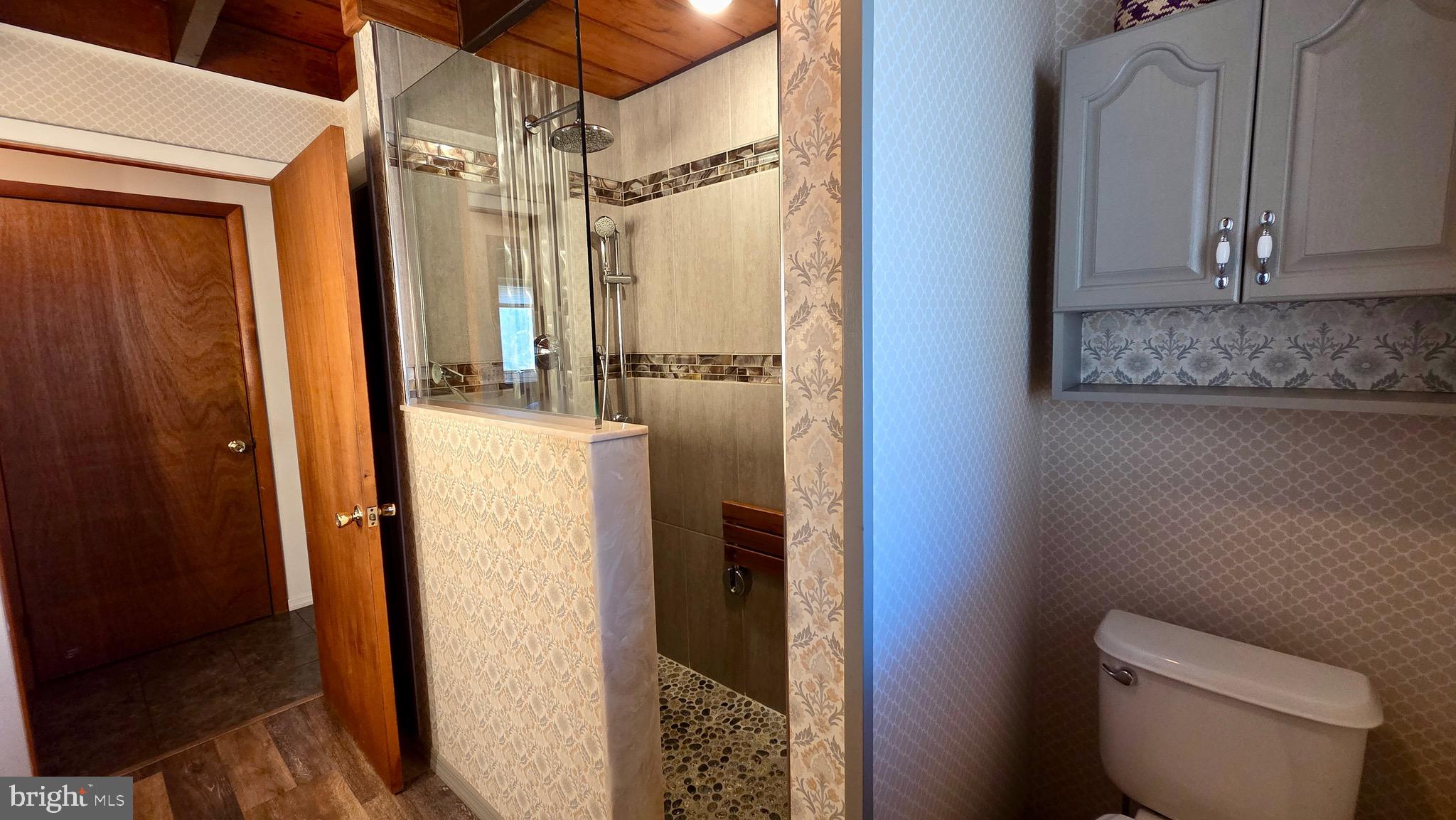 9206 Barkley Lane Huntingdon, PA 16652 - Photo 45 of 88 a bathroom with a granite countertop shower and a toilet