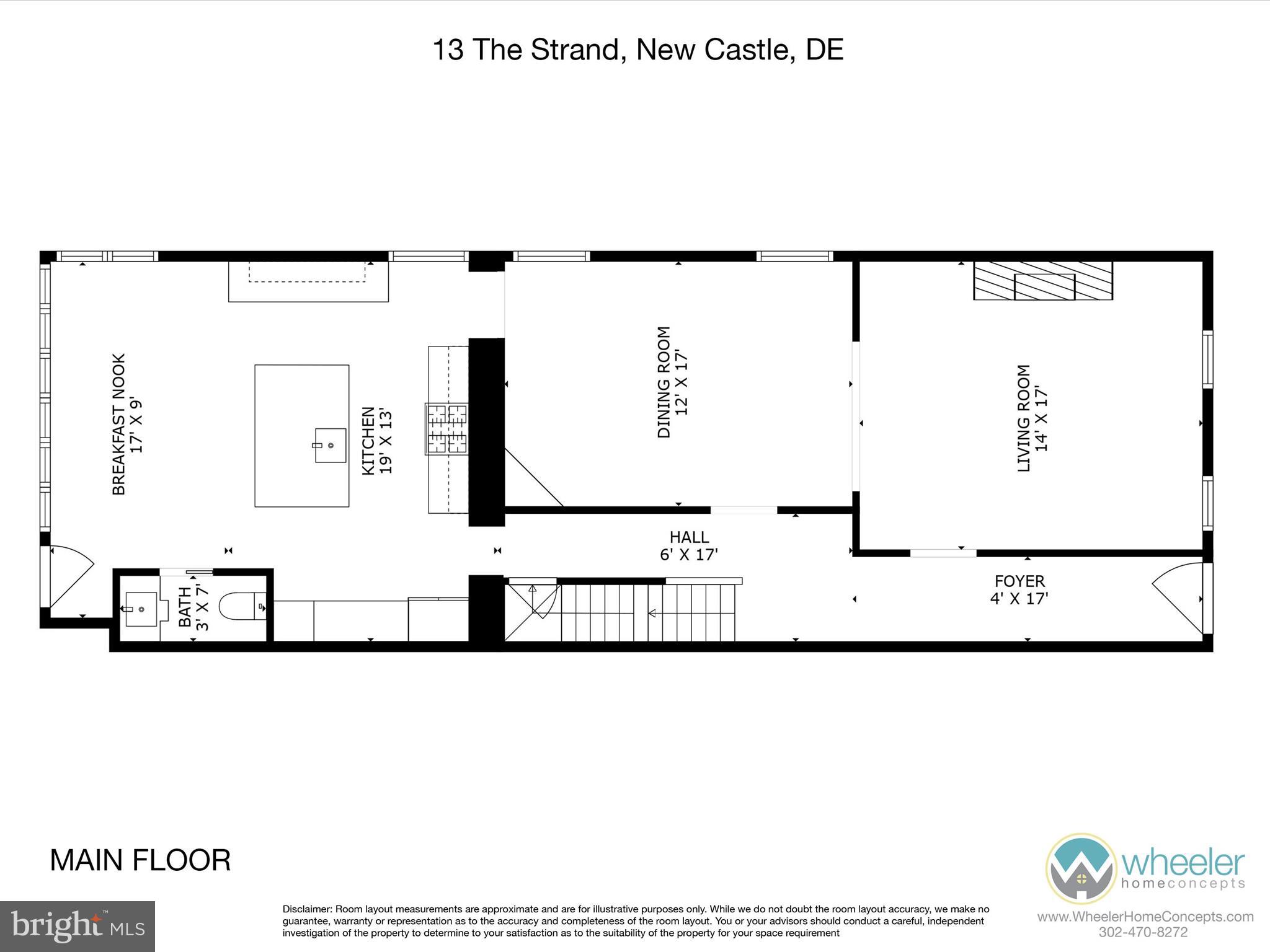 13 The Strand New Castle, DE 19720 - Photo 41 of 45 Main Level with LR, DR , PR & Kitchen