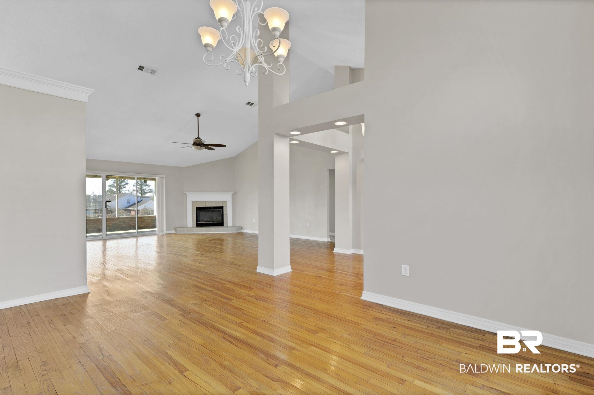 10238 Grove Drive Fairhope, AL 36532 - Photo 39 of 39 Open floor plan. **Note how the cathedral ceilings flow from the living space to the kitchen area as well.