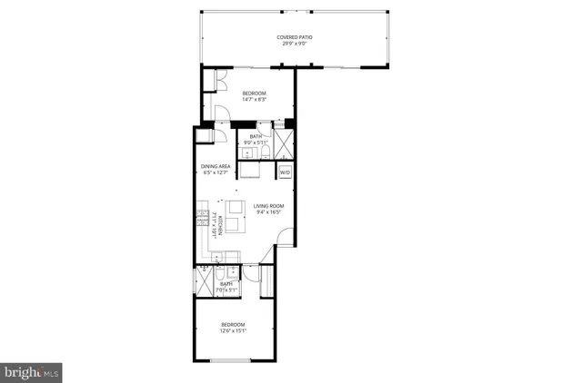 a view of kitchen with sink and refrigerator