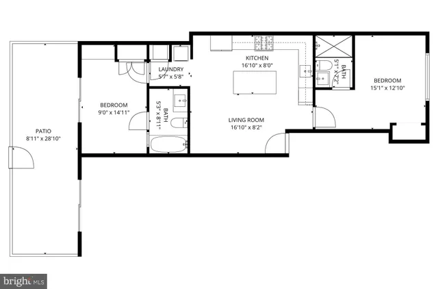 a picture of a bench in a white building