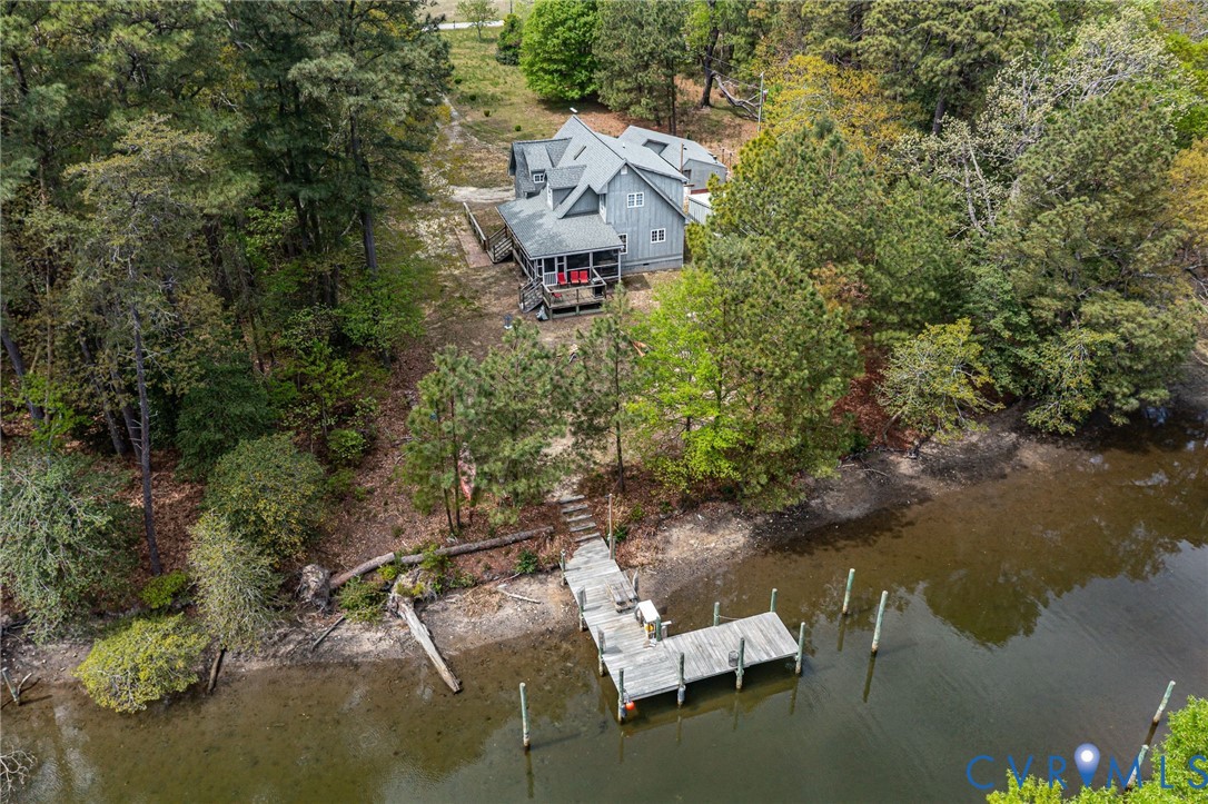 193 Deep Water Lane Reedville, VA 22539 - Photo 51 of 84 an aerial view of a house with a lake view