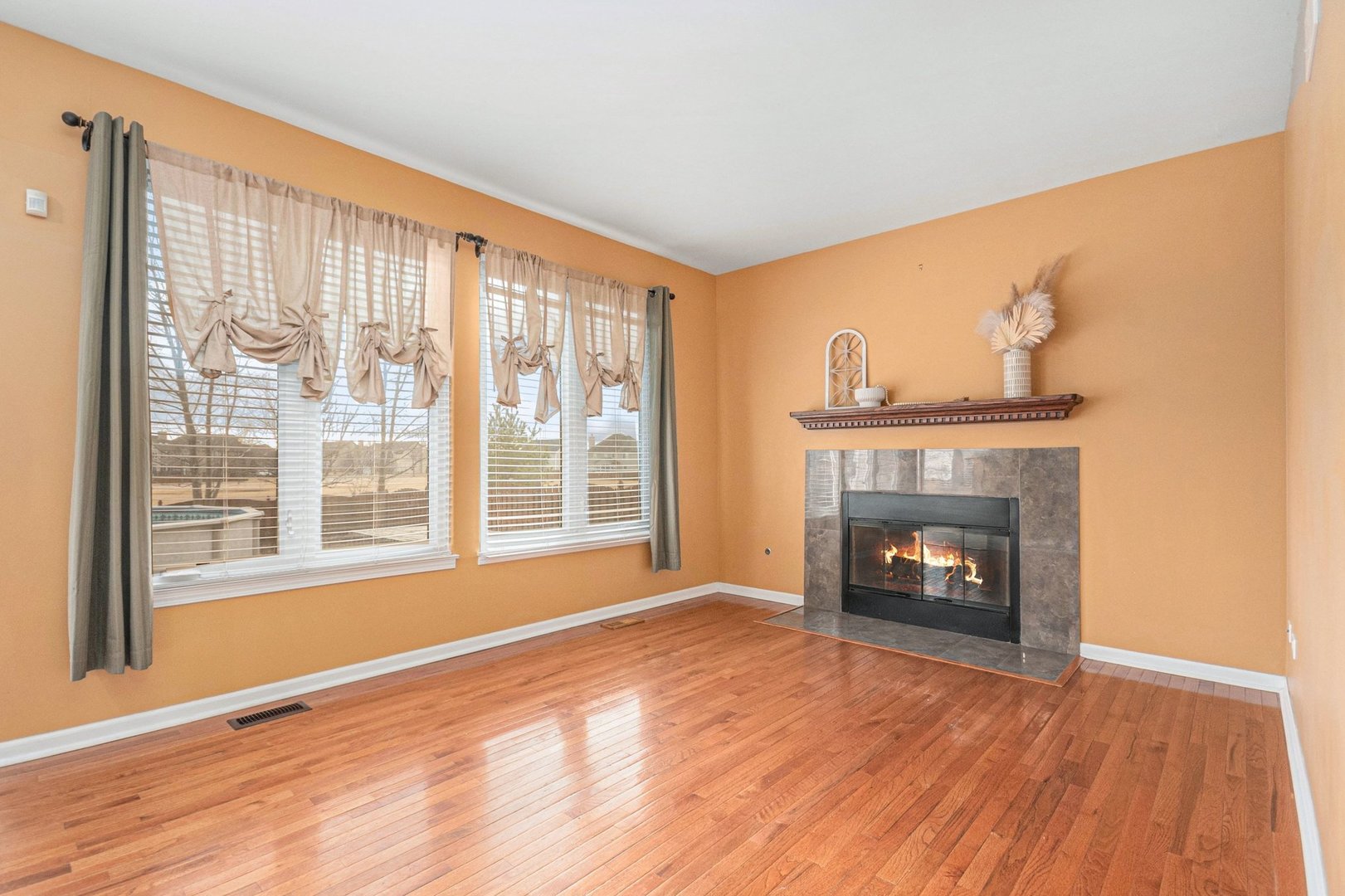 1616 Stanton Lane Plainfield, IL 60586 - Photo 7 of 40 a view of an empty room with a fireplace and a window