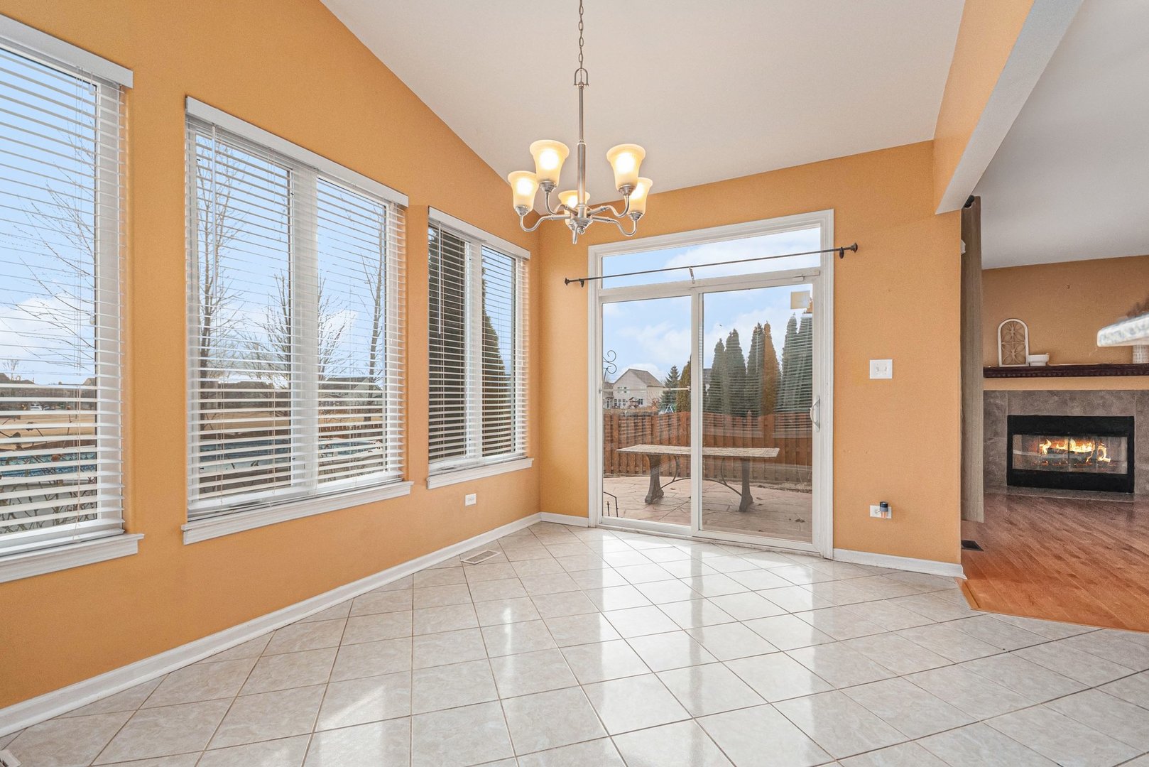 1616 Stanton Lane Plainfield, IL 60586 - Photo 8 of 40 a view of an empty room with a fireplace and a window