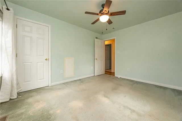 an empty room with a window